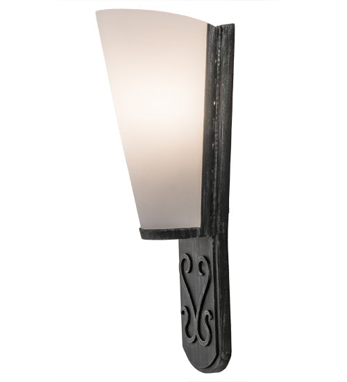 Meyda Lighting Sabia 7" Antique Iron Gate Wall Sconce With Statuario Idalight Shade