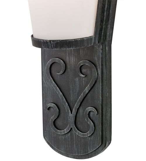 Meyda Lighting Sabia 7" Antique Iron Gate Wall Sconce With Statuario Idalight Shade