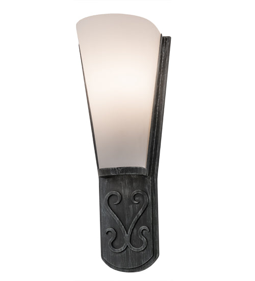 Meyda Lighting Sabia 7" Antique Iron Gate Wall Sconce With Statuario Idalight Shade