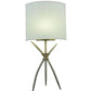Meyda Lighting Sabre 10" LED Champagne Silver Metallic Wall Sconce With White Eggshell Fabric Shade