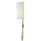 Meyda Lighting Sabre 10" LED Champagne Silver Metallic Wall Sconce With White Eggshell Fabric Shade