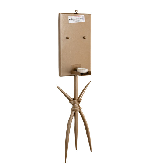 Meyda Lighting Sabre 11" Champagne Silver Metallic Wall Sconce With Beige Eggshell Textrene Shade