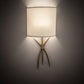 Meyda Lighting Sabre 11" Champagne Silver Metallic Wall Sconce With Beige Eggshell Textrene Shade