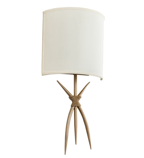 Meyda Lighting Sabre 11" Champagne Silver Metallic Wall Sconce With Beige Eggshell Textrene Shade