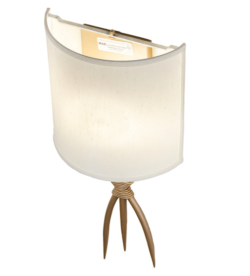 Meyda Lighting Sabre 11" Champagne Silver Metallic Wall Sconce With Beige Eggshell Textrene Shade