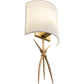 Meyda Lighting Sabre 11" Champagne Silver Metallic Wall Sconce With Beige Eggshell Textrene Shade