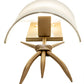 Meyda Lighting Sabre 11" Champagne Silver Metallic Wall Sconce With Beige Eggshell Textrene Shade