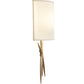 Meyda Lighting Sabre 11" Champagne Silver Metallic Wall Sconce With Beige Eggshell Textrene Shade