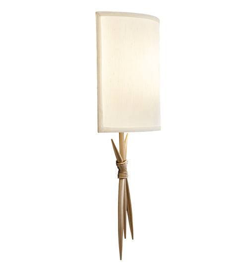 Meyda Lighting Sabre 11" Champagne Silver Metallic Wall Sconce With Beige Eggshell Textrene Shade