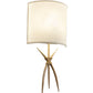 Meyda Lighting Sabre 11" Champagne Silver Metallic Wall Sconce With Beige Eggshell Textrene Shade