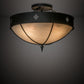 Meyda Lighting Sabrina 24" 4-Light Textured Black Semi-flush Mount Light With Beige Sahara Taupe Idalight Shade Glass