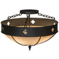 Meyda Lighting Sabrina 24" 4-Light Textured Black Semi-flush Mount Light With Beige Sahara Taupe Idalight Shade Glass