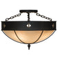 Meyda Lighting Sabrina 24" 4-Light Textured Black Semi-flush Mount Light With Beige Sahara Taupe Idalight Shade Glass