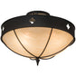 Meyda Lighting Sabrina 24" 4-Light Textured Black Semi-flush Mount Light With Beige Sahara Taupe Idalight Shade Glass