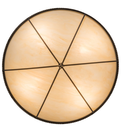 Meyda Lighting Sabrina 24" 4-Light Textured Black Semi-flush Mount Light With Beige Sahara Taupe Idalight Shade Glass