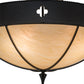 Meyda Lighting Sabrina 24" 4-Light Textured Black Semi-flush Mount Light With Beige Sahara Taupe Idalight Shade Glass