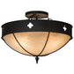 Meyda Lighting Sabrina 24" 4-Light Textured Black Semi-flush Mount Light With Beige Sahara Taupe Idalight Shade Glass