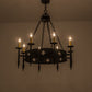 Meyda Lighting Sabrina 38" 8-Light Black Chandelier With Ivory Faux Candlelight