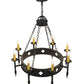 Meyda Lighting Sabrina 38" 8-Light Black Chandelier With Ivory Faux Candlelight