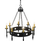 Meyda Lighting Sabrina 38" 8-Light Black Chandelier With Ivory Faux Candlelight