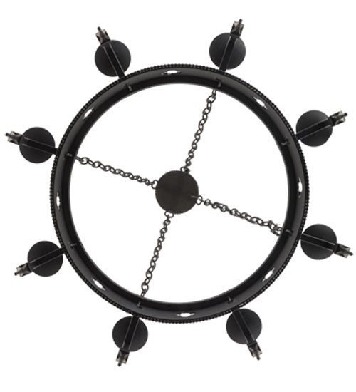 Meyda Lighting Sabrina 38" 8-Light Black Chandelier With Ivory Faux Candlelight