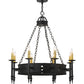 Meyda Lighting Sabrina 38" 8-Light Black Chandelier With Ivory Faux Candlelight