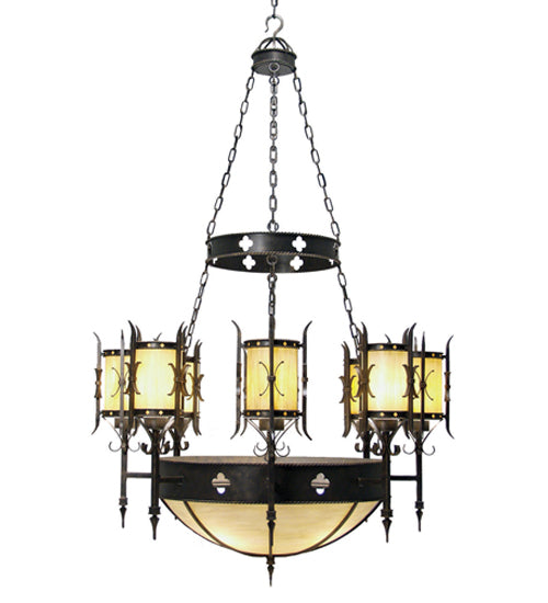 Meyda Lighting Sabrina 48" 12-Light Cajun Spice Chandelier With Sable Idalight Shade