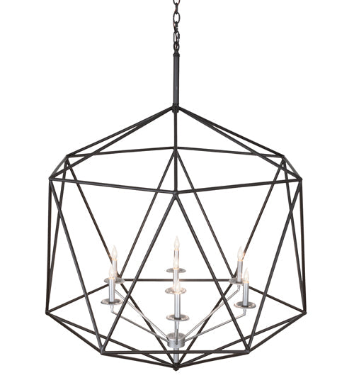 Meyda Lighting Sacha 42" 7-Light Oil Rubbed Bronze And Nickel Pendant Light