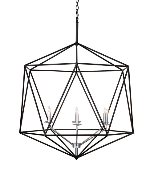 Meyda Lighting Sacha 42" 7-Light Oil Rubbed Bronze And Nickel Pendant Light