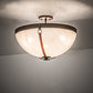 Meyda Lighting Saddle Strap 22" 3-Light Tyler Bronze Semi-flush Mount Light With Sahara Taupe Idalight Shade