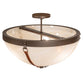 Meyda Lighting Saddle Strap 22" 3-Light Tyler Bronze Semi-flush Mount Light With Sahara Taupe Idalight Shade