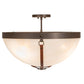 Meyda Lighting Saddle Strap 22" 3-Light Tyler Bronze Semi-flush Mount Light With Sahara Taupe Idalight Shade