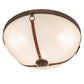 Meyda Lighting Saddle Strap 22" 3-Light Tyler Bronze Semi-flush Mount Light With Sahara Taupe Idalight Shade