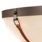 Meyda Lighting Saddle Strap 22" 3-Light Tyler Bronze Semi-flush Mount Light With Sahara Taupe Idalight Shade