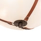 Meyda Lighting Saddle Strap 22" 3-Light Tyler Bronze Semi-flush Mount Light With Sahara Taupe Idalight Shade