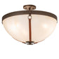 Meyda Lighting Saddle Strap 22" 3-Light Tyler Bronze Semi-flush Mount Light With Sahara Taupe Idalight Shade