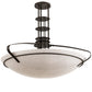 Meyda Lighting Sadie 40" 6-Light Bronze Inverted Pendant Light With Whitestone Idalight Shade