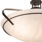 Meyda Lighting Sadie 40" 6-Light Bronze Inverted Pendant Light With Whitestone Idalight Shade