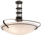 Meyda Lighting Sadie 40" 6-Light Bronze Inverted Pendant Light With Whitestone Idalight Shade