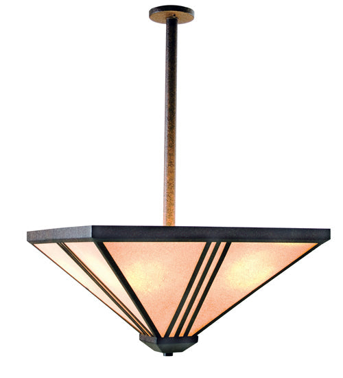 Meyda Lighting Sage 24" 4-Light Rusty Nail Pendant Light With Sahara Taupe Idalight Shade