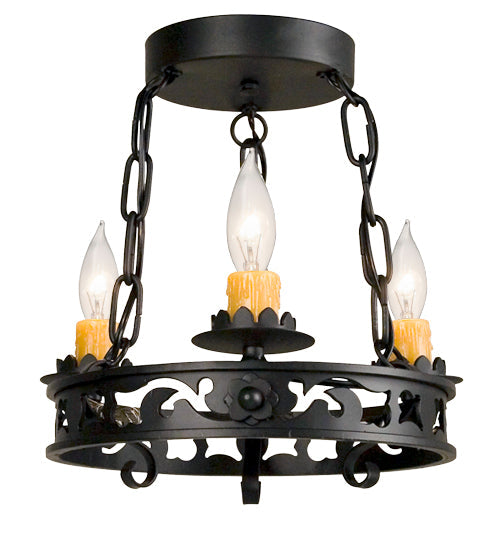 Meyda Lighting Sagebrush 12" 3-Light Blackwash Chandelier