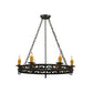 Meyda Lighting Sagebrush 36" 6-Light Gilded Tobacco Chandelier With Amber Faux Candlelight