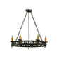 Meyda Lighting Sagebrush 36" 6-Light Gilded Tobacco Chandelier With Amber Faux Candlelight
