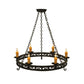 Meyda Lighting Sagebrush 36" 6-Light Gilded Tobacco Chandelier With Amber Faux Candlelight
