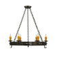 Meyda Lighting Sagebrush 36" 6-Light Gilded Tobacco Chandelier With Amber Faux Candlelight