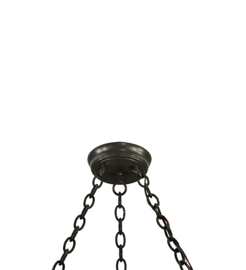 Meyda Lighting Sagebrush 36" 6-Light Gilded Tobacco Chandelier With Amber Faux Candlelight
