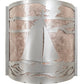 Meyda Lighting Sailboat 12" 2-Light Nickel Wall Sconce With Silver Mica Shade Glass