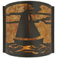 Meyda Lighting Sailboat 12" 2-Light Timeless Bronze Wall Sconce With Amber Mica Shade Glass