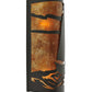 Meyda Lighting Sailboat 12" 2-Light Timeless Bronze Wall Sconce With Amber Mica Shade Glass