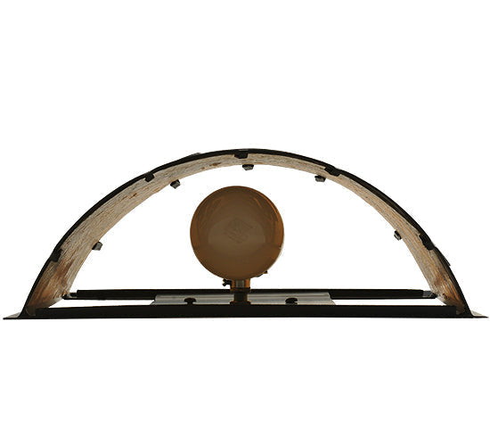 Meyda Lighting Sailboat 12" 2-Light Timeless Bronze Wall Sconce With Amber Mica Shade Glass